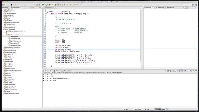 005 Java Dersleri : Aritmetik Operatörler смотреть онлайн