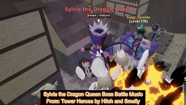(Roblox Tower Heroes) - Sylvia the Dragon Queen Boss Battle Music смотреть онлайн