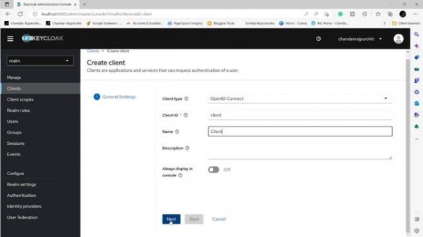 Create Client | Keycloak 20.0.3