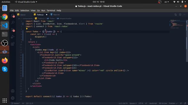 06 - Deleting a TODO by dispatching a delete action || TODO list app with react and redux смотреть онлайн