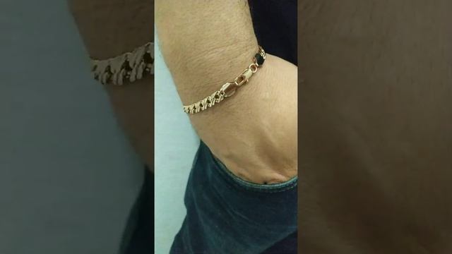 Браслет плетение двойной ромб. Медицинское золото. смотреть онлайн