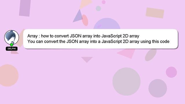Array : how to convert JSON array into JavaScript 2D array смотреть онлайн