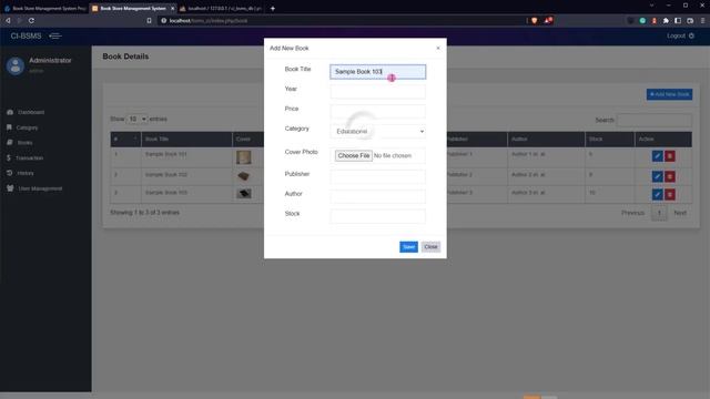 Book Store Management System in PHP and CodeIgniter DEMO смотреть онлайн