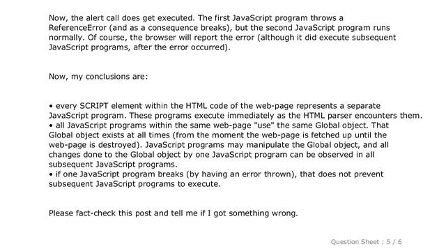JavaScript : How many JavaScript programs are executed for a single web-page in the browser? смотреть онлайн