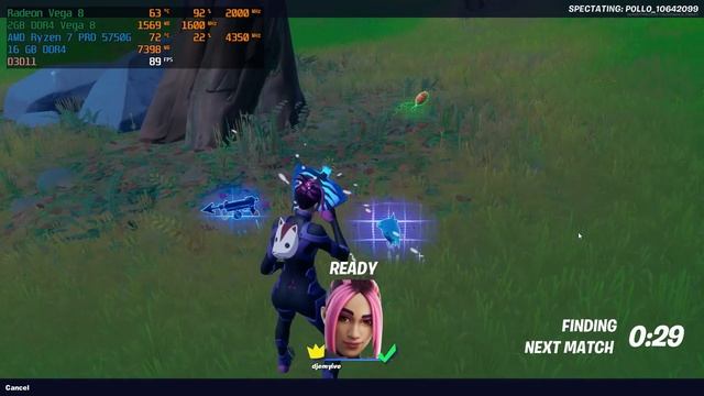 Fortnite - Vega 8 Ryzen 7 PRO 5750G смотреть онлайн