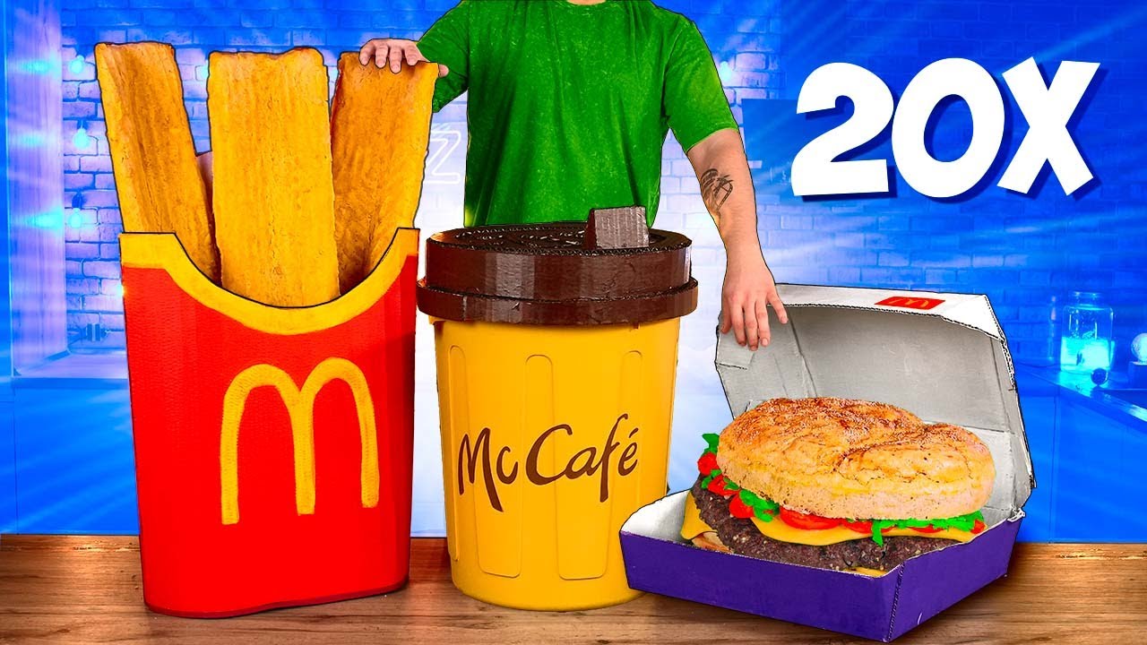 УВЕЛИЧИЛИ МЕНЮ McDonald’s В 20 РАЗ / ГИГАНТСКИЙ БИГ ТЕЙСТИ / ОГРОМНАЯ КАРТОШКА ДИПЫ / БОЛЬШОЙ КОФЕ смотреть онлайн