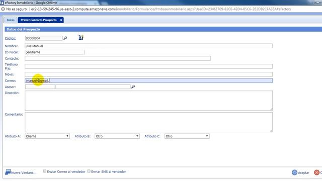 Registrando Un Prospecto En EFactory Software Inmobiliario En La Nube