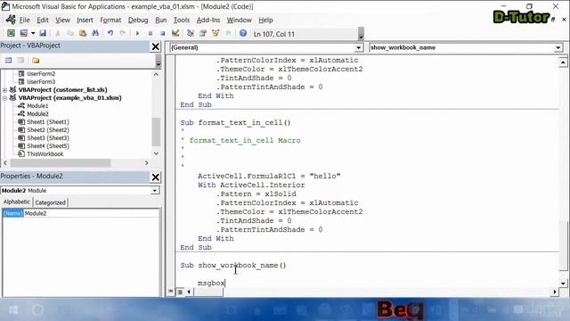 Excel VBA for Beginners Vol 2 - 1 The Workbook Object | D-Tuorial смотреть онлайн