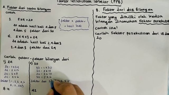 Cara Menentukan Faktor Persekutuan Terbesar (FPB) - Part 1 смотреть онлайн