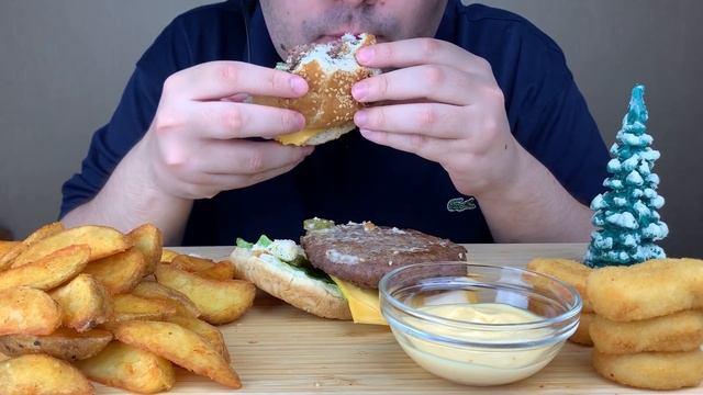 ASMR BEST HOMEMADE BIG MAC FROM MCDONALD'S, CHICKEN NUGGEST & FRIES (Eating Sounds) Mukbang смотреть онлайн