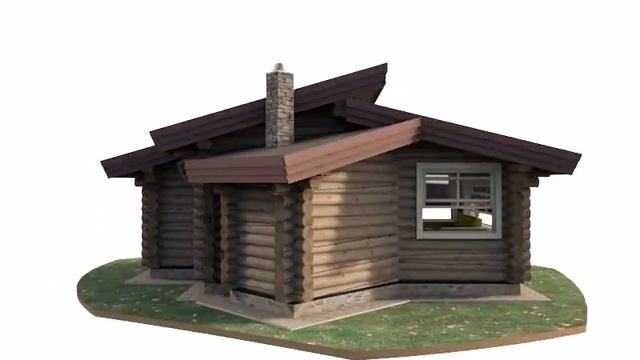 Беседка из бревна с мангалом - M-7 смотреть онлайн