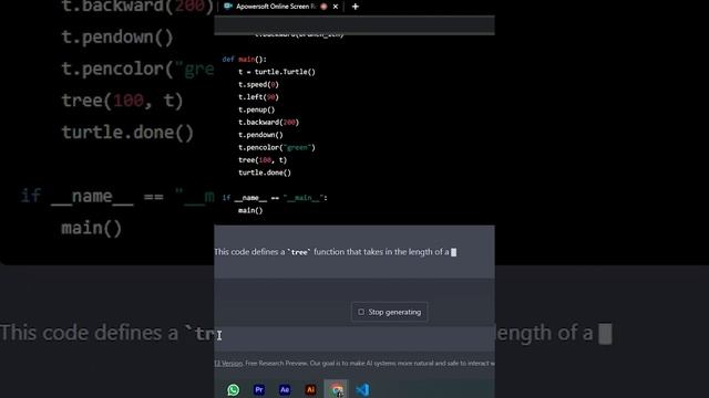 Using ChatGPT To Draw Tree Using Python Turtle #chatgpt #python смотреть онлайн