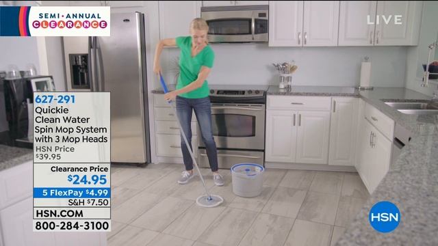 Quickie Clean Water Spin Mop System with 3 Mop Heads смотреть онлайн