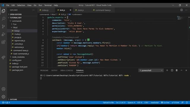 How To Make Discord.JS BOT | Episode 7 - Kick and Ban Command (Embed) | Tech Tip Cyber смотреть онлайн