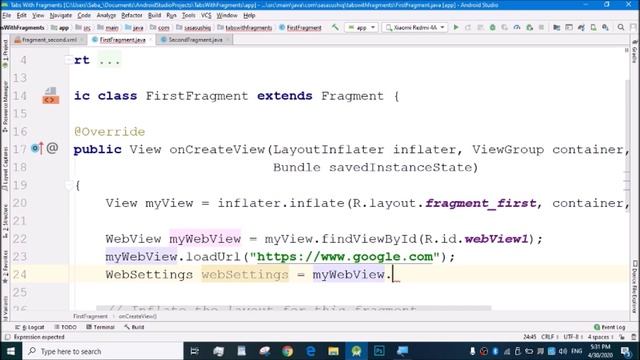 How to use WebView in fragments Tab Layout in Android | Android App Development video#36 смотреть онлайн