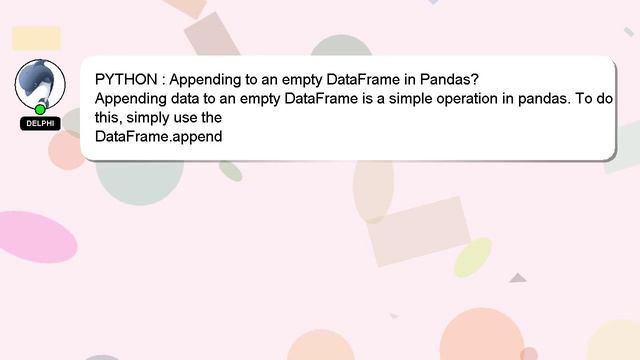 PYTHON : Appending to an empty DataFrame in Pandas? смотреть онлайн