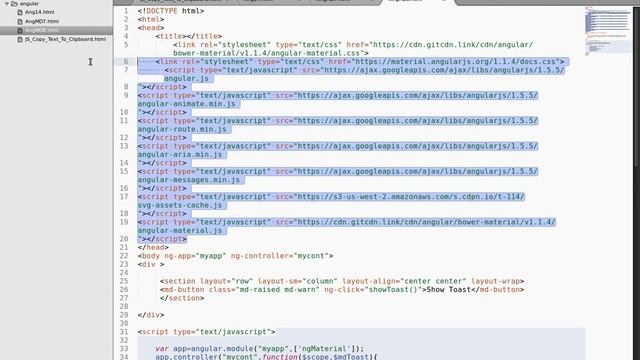 Angular Material Design Simple Toast Message смотреть онлайн