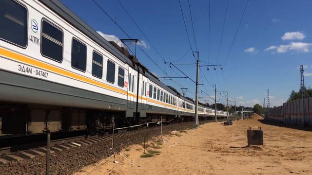 Электропоезд ЭД4М-0474 + приветствие! смотреть онлайн