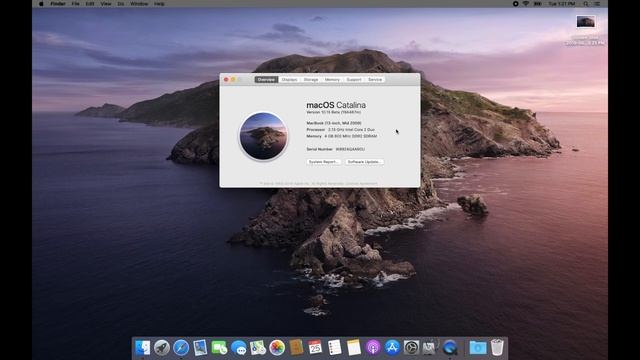 Mac OS Catalina Running On Mid 2009 MacBook