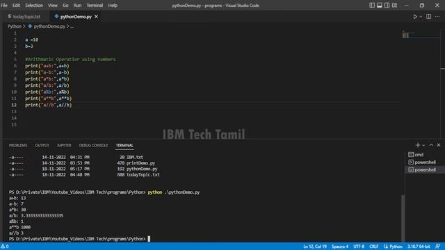 ARITHMATIC OPERATOR FOR PYTHON IN TAMIL | OPERATORS IN PYTHON PART -1 смотреть онлайн