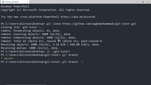 دوره آموزشی گیت | دستور git branch -r | جلسه بیست смотреть онлайн