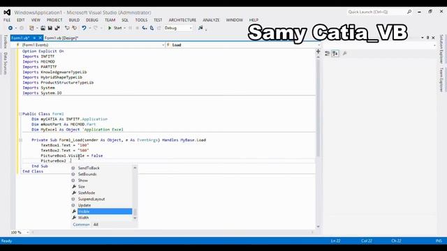 Couplage VisualStudio, Catia and Excel смотреть онлайн