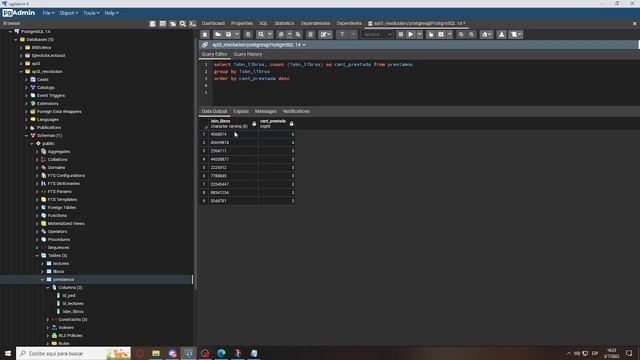Ejercicio PostgreSQL biblioteca explicación/resolución смотреть онлайн