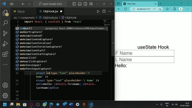 useState with Objects | React Hooks Tutorials - 4 | The Tripura Classes смотреть онлайн