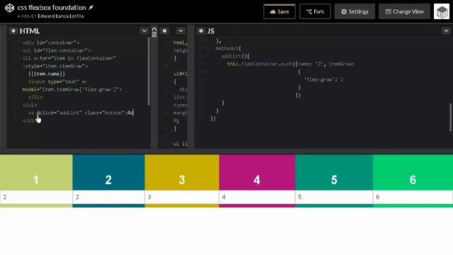 flexbox and vuejs add list to flex item смотреть онлайн