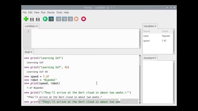 Learning IoT with Python and Raspberry Pi: Printing out in Python смотреть онлайн