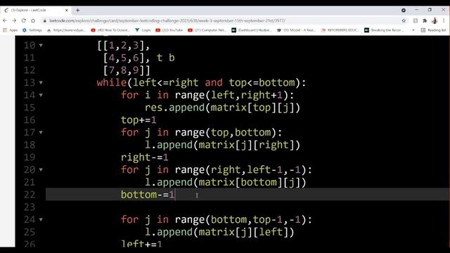 54. Spiral Matrix | Medium Level Interview Question Full explanation in Python смотреть онлайн