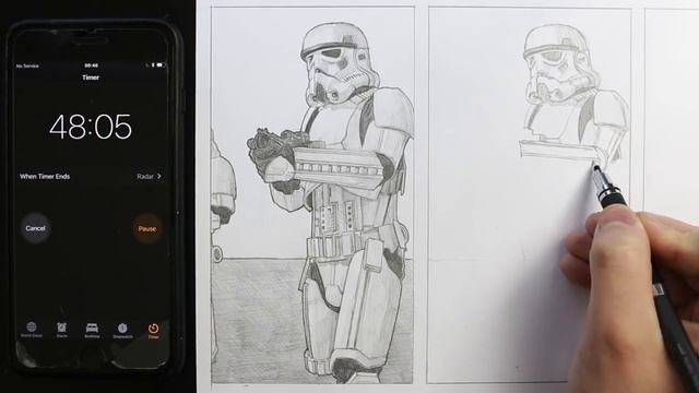 DRAWING STORMTROOPERS in 2 HOURS, 1 HOUR & 10 MINUTES! смотреть онлайн