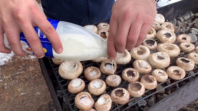 ШАМПИНЬОНЫ С МОЛОКОМ на мангале смотреть онлайн