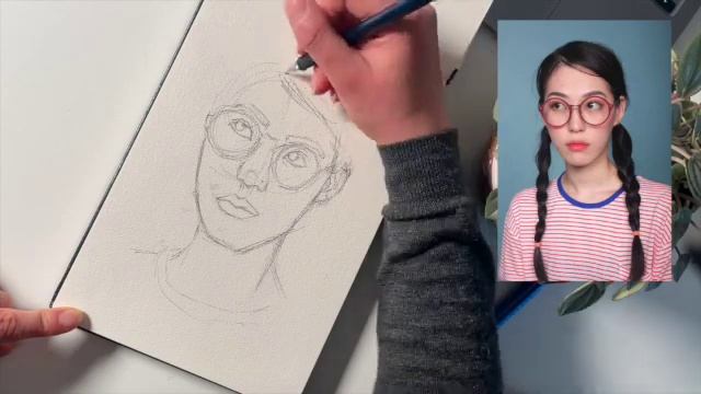 How I sketch PORTRAITS using reference points смотреть онлайн