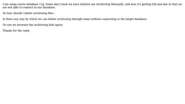 Databases: Delete Archive log file смотреть онлайн