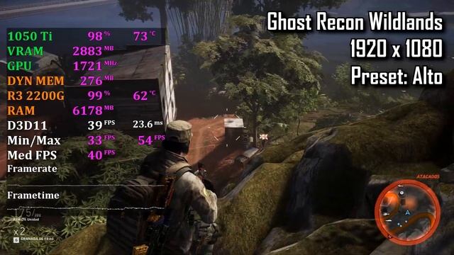 Ghost Recon Wildlands (R3 2200G + GTX 1050 Ti) 1080p Benchmark смотреть онлайн