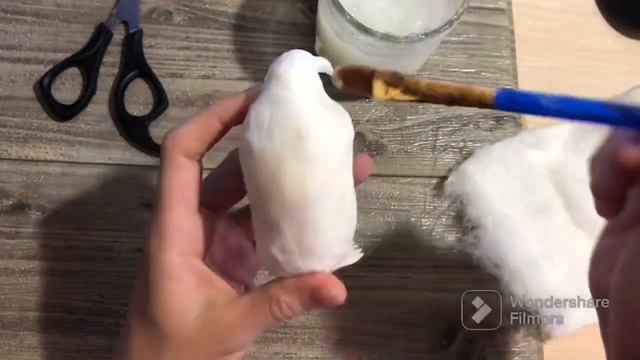 Ватная ёлочная игрушка Пингвины пошаговый мастер-класс