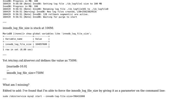 Databases: Unable to change innodb_log_file_size in MariaDB Galera Cluster 10.0 (2 Solutions!!) смотреть онлайн