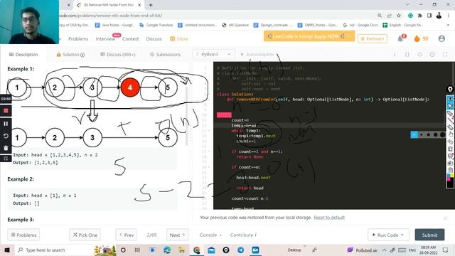 19. Remove Nth Node From End of List in Python смотреть онлайн