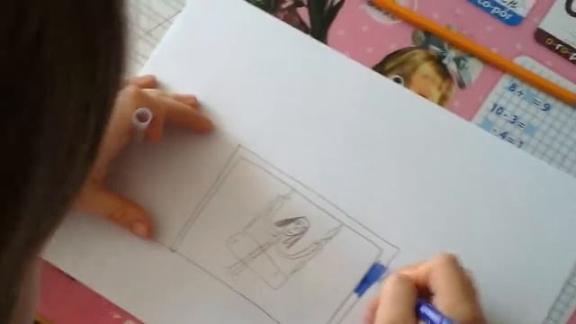 Я рисую девочку на качелях. смотреть онлайн