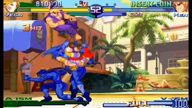 Street Fighter Alpha 3(Zero 3) Expert difficulty Vega Fabio Ra Seruda(Balrog) 2:0 Playthrough смотреть онлайн