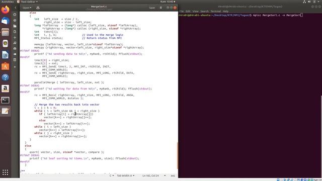 MergeSort - MPI смотреть онлайн