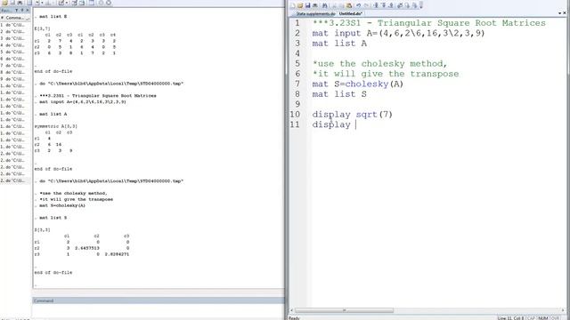3 23S1 Stata Triangular Square Root Matrices смотреть онлайн
