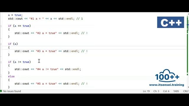 C++ Tutorial for Beginners: Boolean Type. https://www.itsensei.training смотреть онлайн