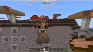 Как сделать коричневую, грибную корову на телефоне в майнкрафте?