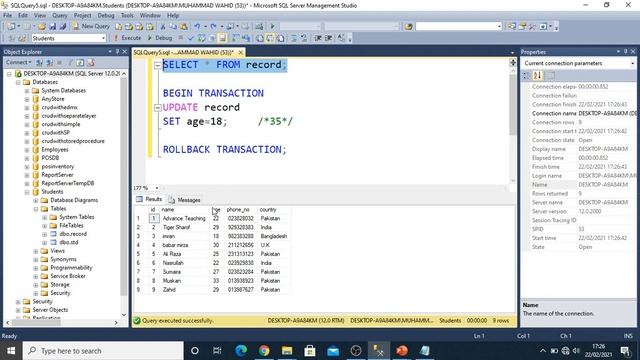 COMMIT & ROLLBACK Command in SQL Server in Urdu/Hindi смотреть онлайн