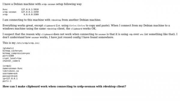 Unix & Linux: clipboard not working when connecting via rdesktop to xrdp-sesman (2 Solutions!!)