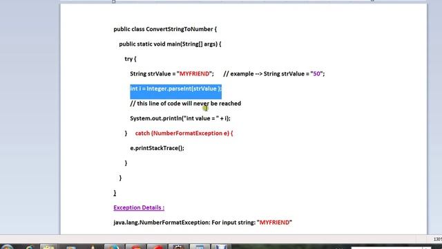 JAVA NUMBERFORMATEXCEPTION смотреть онлайн
