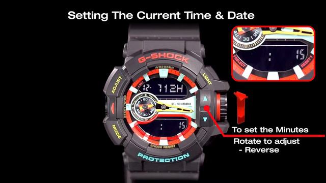 GA-400 G-SHOCK 5398 Set Time, Date, Home City,12/24H, Key operation tone, Illumination duration Dem смотреть онлайн