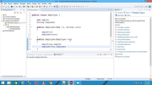 Copy constructor in Java Part-14 # How to write a copy constructor in Java смотреть онлайн